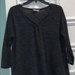 “ee:some” charcoal cross front top: size L